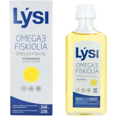 Омега 3 Lysi 240 мл вкус  лимона  1500 мг на 48 дней Исландия